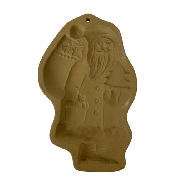 Vintage Brown Bag Cookie Art Santa Claus Cookie Mold 1985 Holiday Baking - Picture 1 of 3